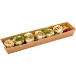 Matsuri Vision Kraft Paper Large Maki Sushi Container - 11 1/4 inch x 2 inch x 1 1/2 inch - 100 Count Box, Other