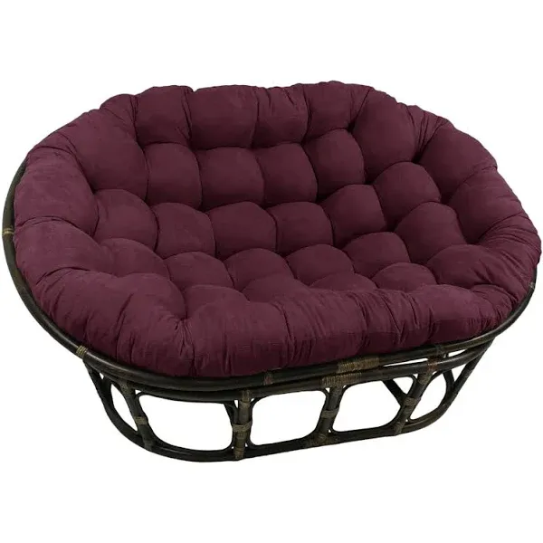 International Caravan 3304-MS-UV Rattan Double Papasan Chair with MicroSuede ...