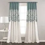 Estate Garden Print Room Darkening Window Curtain Set Blue / 84" x 52"