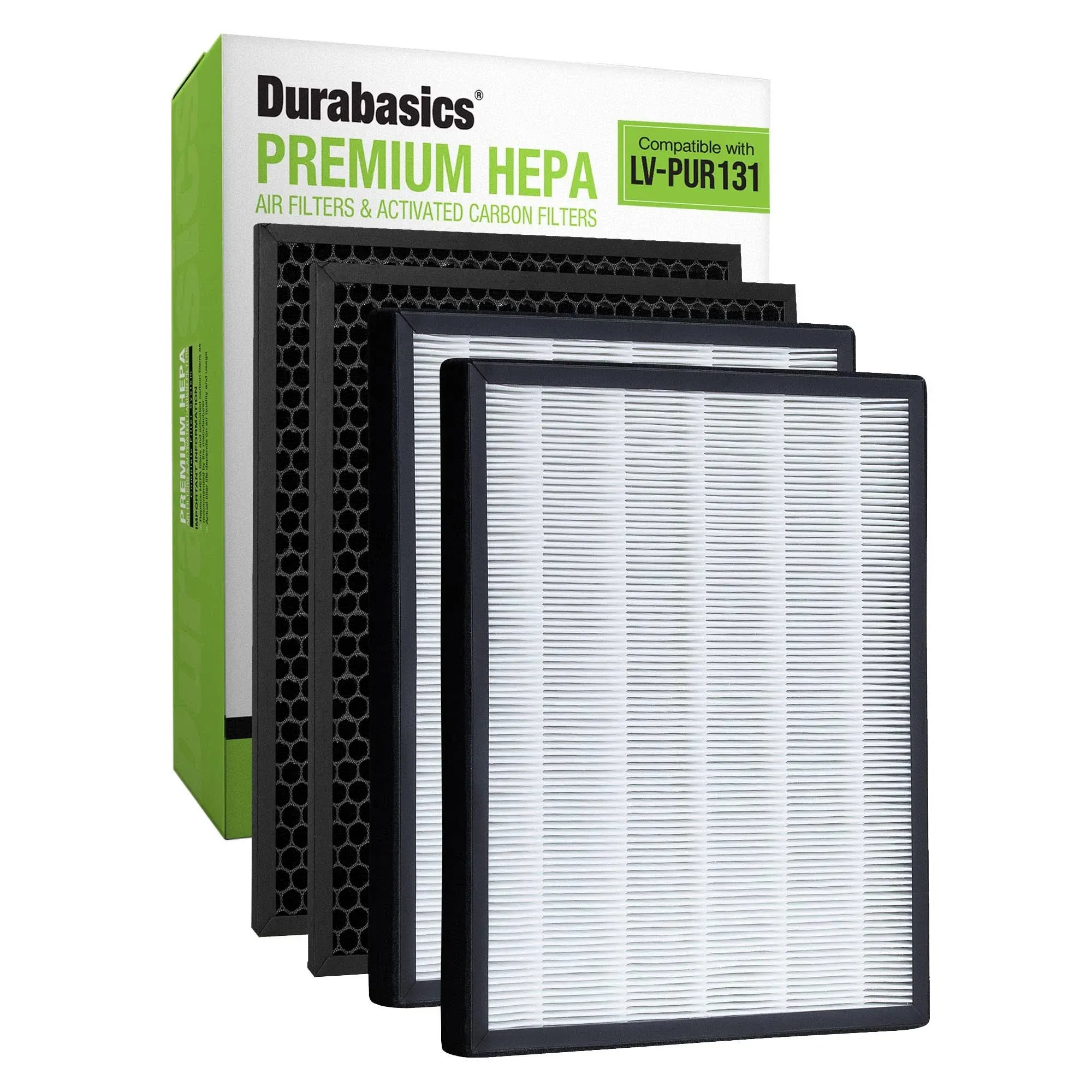 Durabasics LV-PUR131 Compatible HEPA Filter Set | 2 HEPA Filters & 2 Activated ...