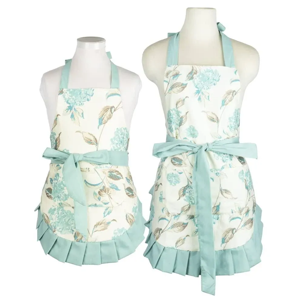 NEOVIVA Cotton Flirty Kitchen Apron with Big Pocket for Mama and Me, Lining ...