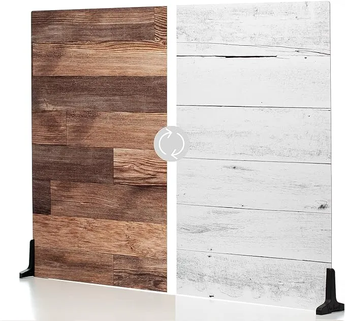 V-FLAT WORLD Duo-Board Double-Sided Background (Whitewash / Hickory Planks, 30 x 40")