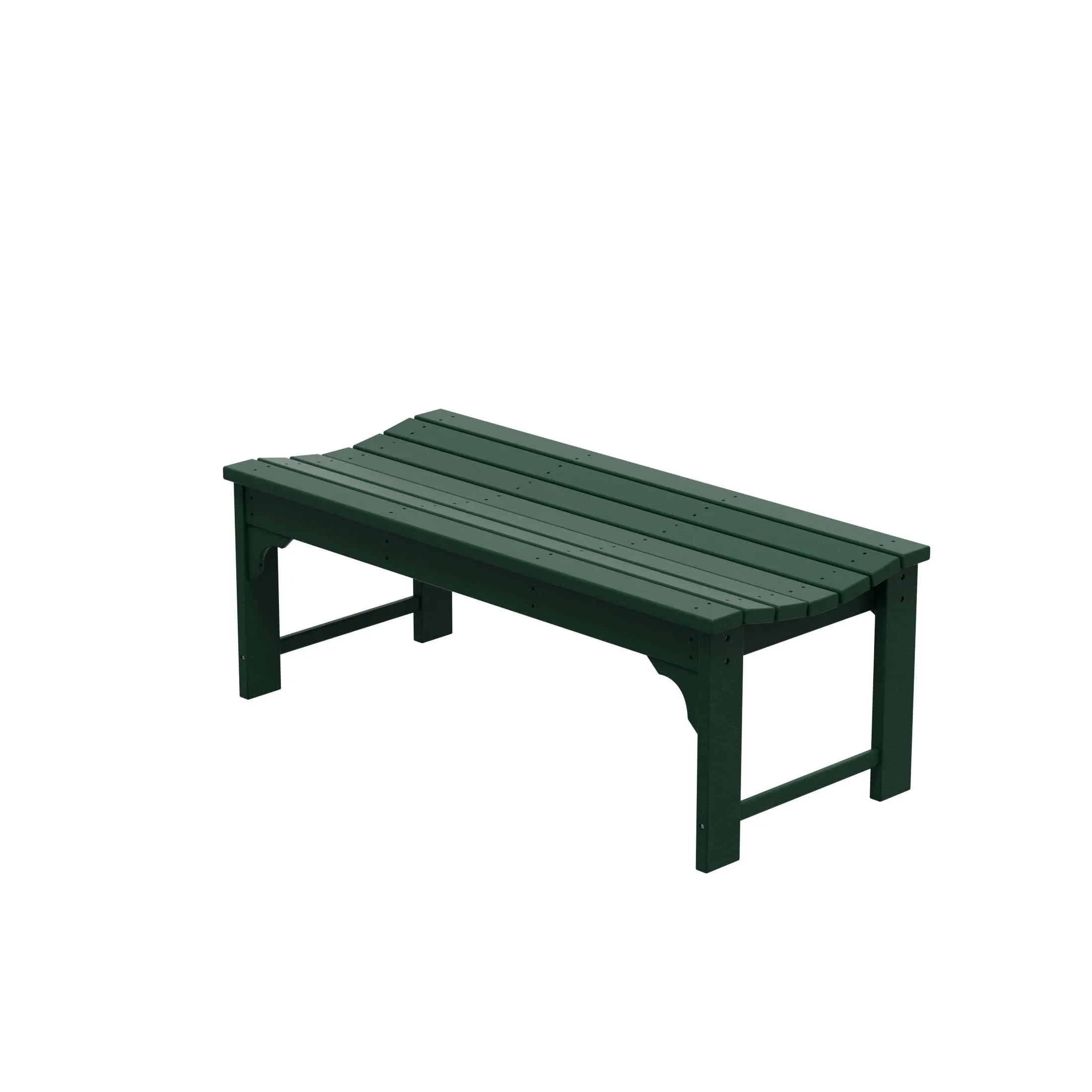 WestinTrends Backless All-Weather Outdoor Bench for Patio Garden - White