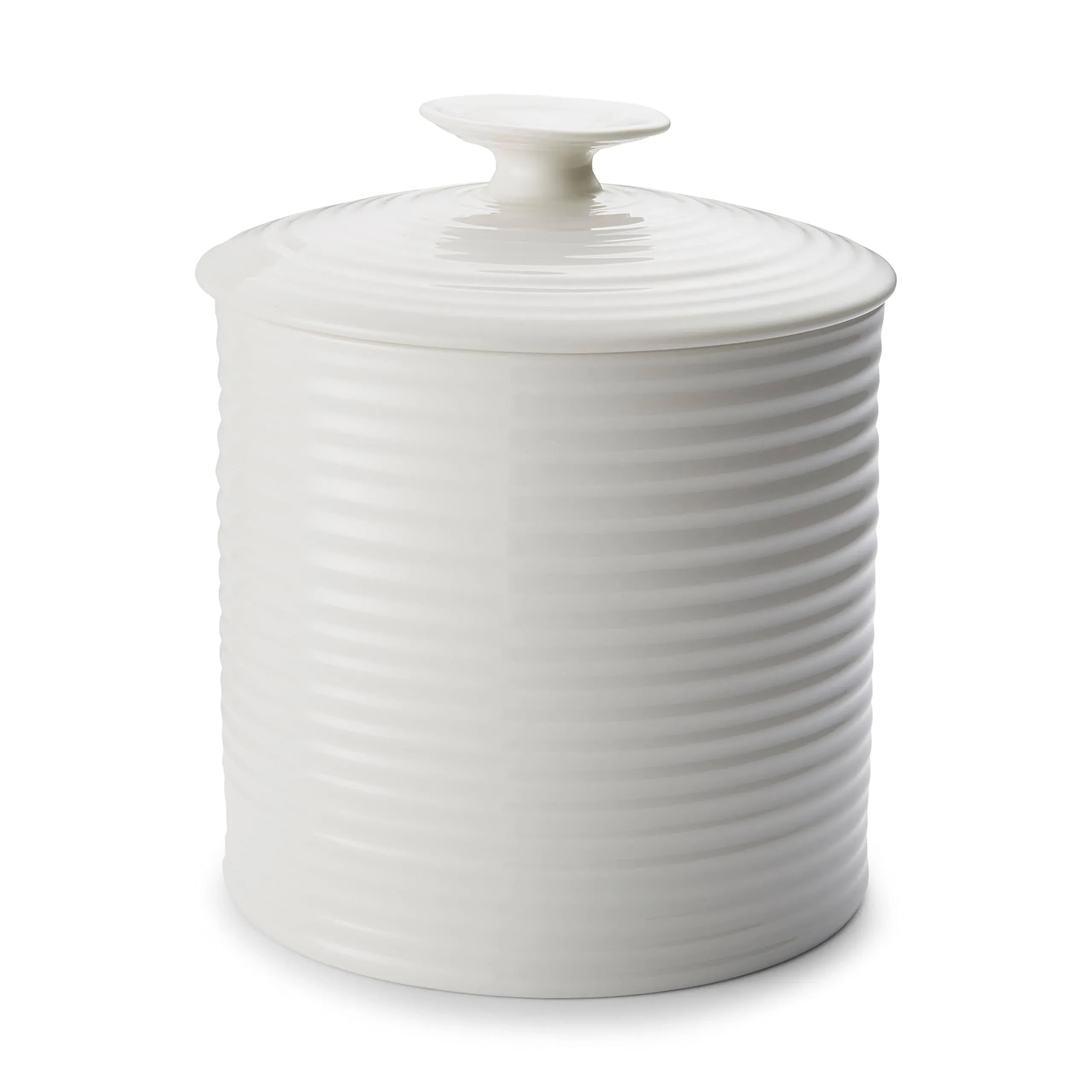 Portmeirion Sophie Conran White Large Canister | 80 Ounce Food Storage Container with Lid | Porcelain Canister for Pantry, Home, and Kitchen Countertop