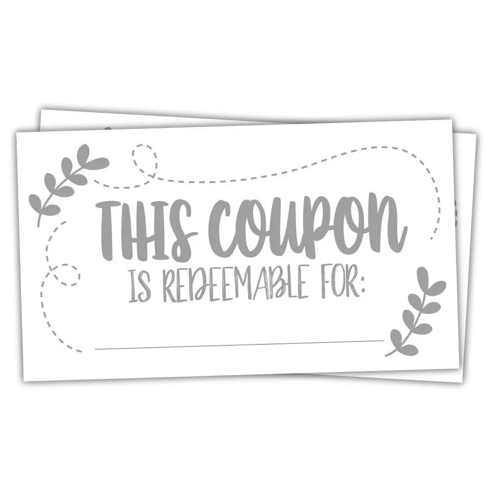 50 Coupon Cards - Coupons for Mom, Wife, Husband, Business - Vouchers