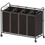 Simple Houseware 4-Bag Heavy Duty Laundry Sorter Rolling Cart