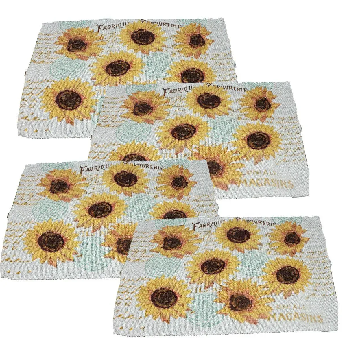 Sunflower Kitchen Decor Sets Featuring Sunflower Placemats, Sunflower Kitchen Towels, Oven Mitt and Pot Holder - Several Matching Sets to Choose from - Comes in an Organza Bag so It's Gift Ready!