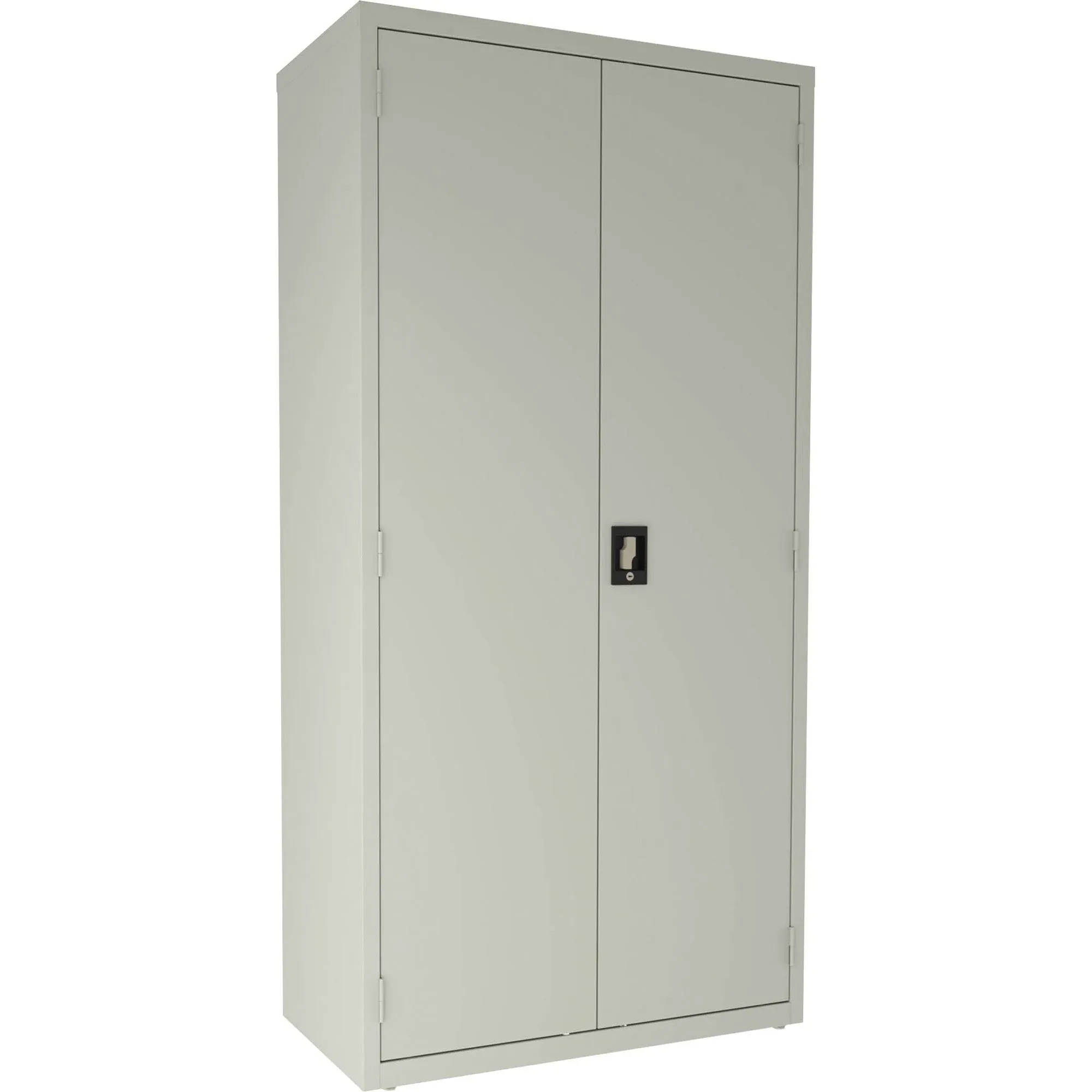 Lorell 4-Shelf Steel Janitorial Storage Cabinet, 72" x 36" x 18", Light Gray