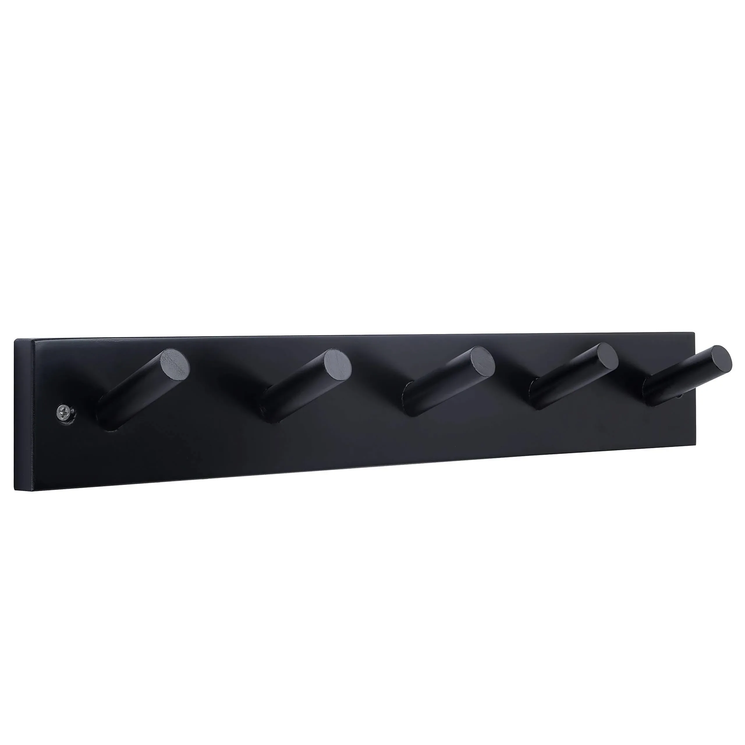 WEBI Coat Rack Wall Mounted,16" Hole to Hole,Coat Hanger Wall Mount with 5 Coat Hooks for Hanging,Hook Rack Peg Rail for Hats,Jacket,Clothes,Towels,Black