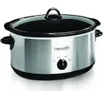 Crock-Pot Large 8 Quart Oval Manual Slow Cooker, Stainless Steel (SCV800-S)