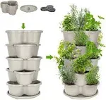  Stackable Planter Vertical Garden for Growing Strawberries, Herbs, Terracotta