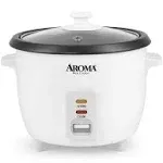 Aroma Housewares Aroma 6-cup (cooked) 1.5 Qt. One Touch Rice Cooker, White (ARC-363NG), 6 cup cooked/ 3 cup uncook/ 1.5 Qt.