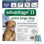 Advantage II for Dogs Over 55 lb 4pk (4 Month Supply) Genuine EPA USA Approved