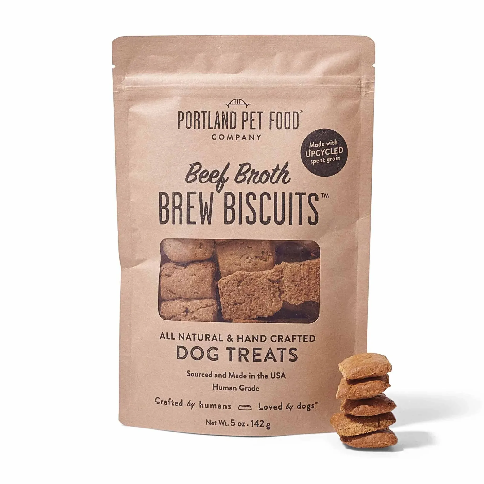 Portland Pet Food Company Beef Broth Brew Biscuits Dog Treats - 5 oz