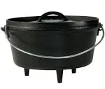 Lodge Logic 5-Quart Cast Iron Deep Camp Dutch Oven, Black