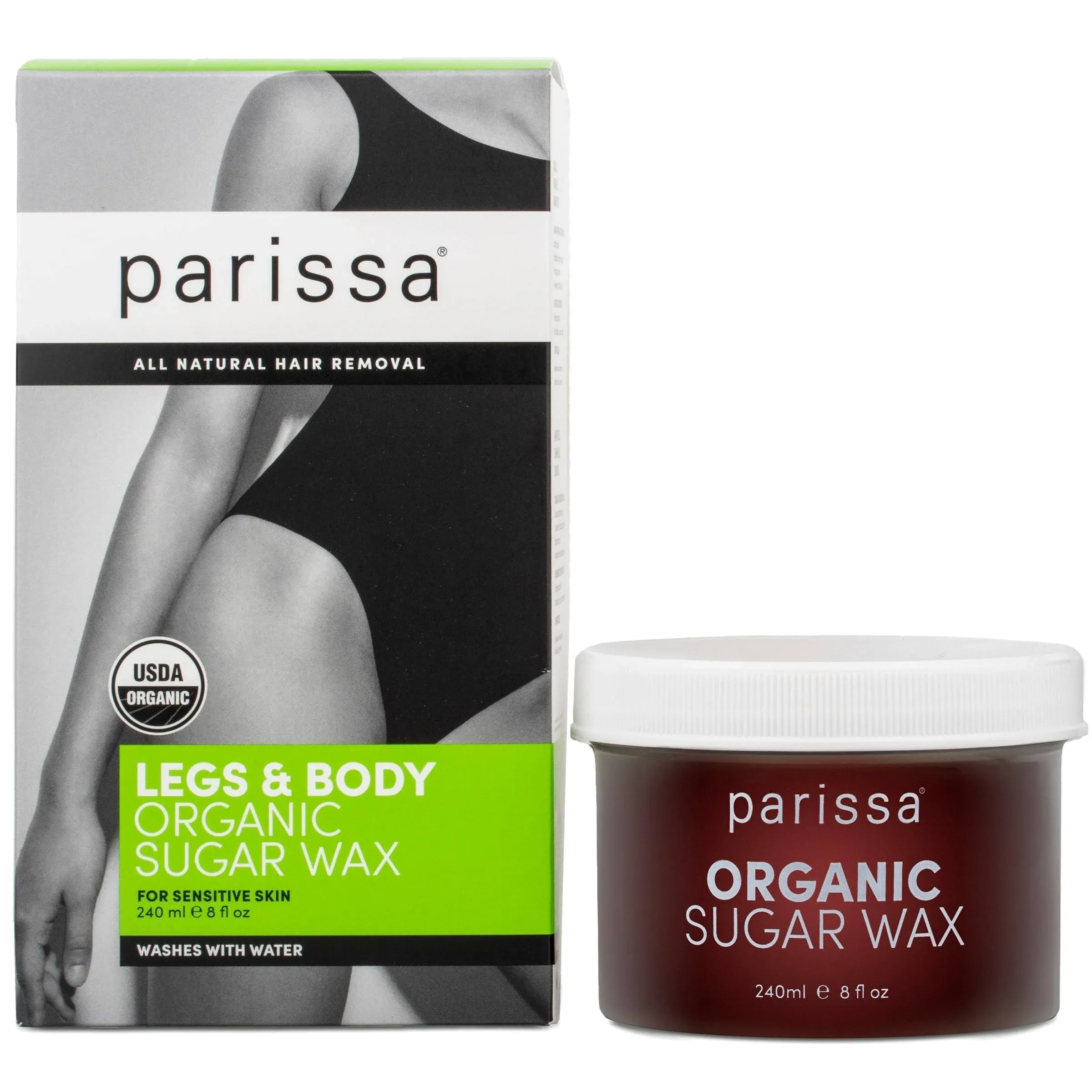 Parissa Organic Sugar Wax for Legs and Body for Sensitive Skin, 8 Oz