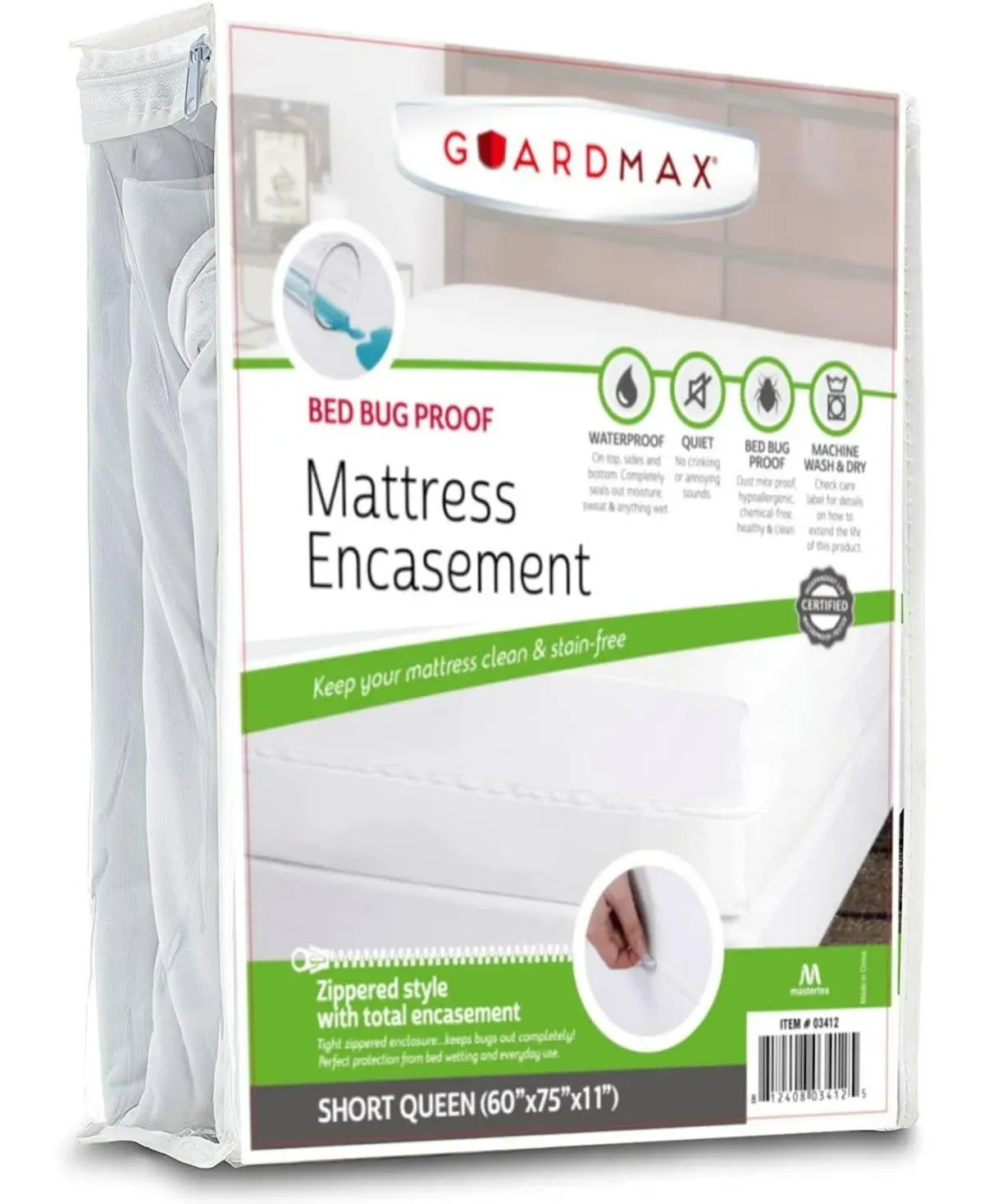 Guardmax RV Queen Mattress Protector Bedbug Proof Waterproof Encasement (RV Short ...