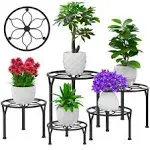 5 Pack Metal Plant Stands for Indoor Outdoor Flower Pot Holders for Round