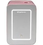 Frigidaire Pink Mini Fridge with Lighted Mirror Door