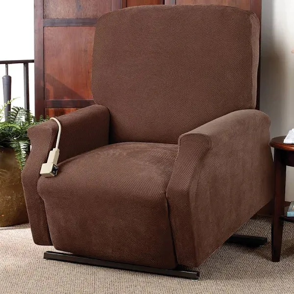 Large Stretch Pique Lift Recliner Slipcover Garnet - Sure Fit