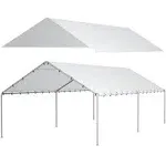 10 x 20 Ft Carport Replacement Canopy Cover Garage Top Tent Shelter Tarp with Fr