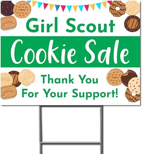 Girl Scout Cookie Sale - Yard Sign with Metal Stakes