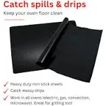 Cooks Innovations Non-Stick Oven Liner - Professional Grade - Heavy Duty Black - BPA & PFOA Free Heat Resistant Baking Mat Set of 2