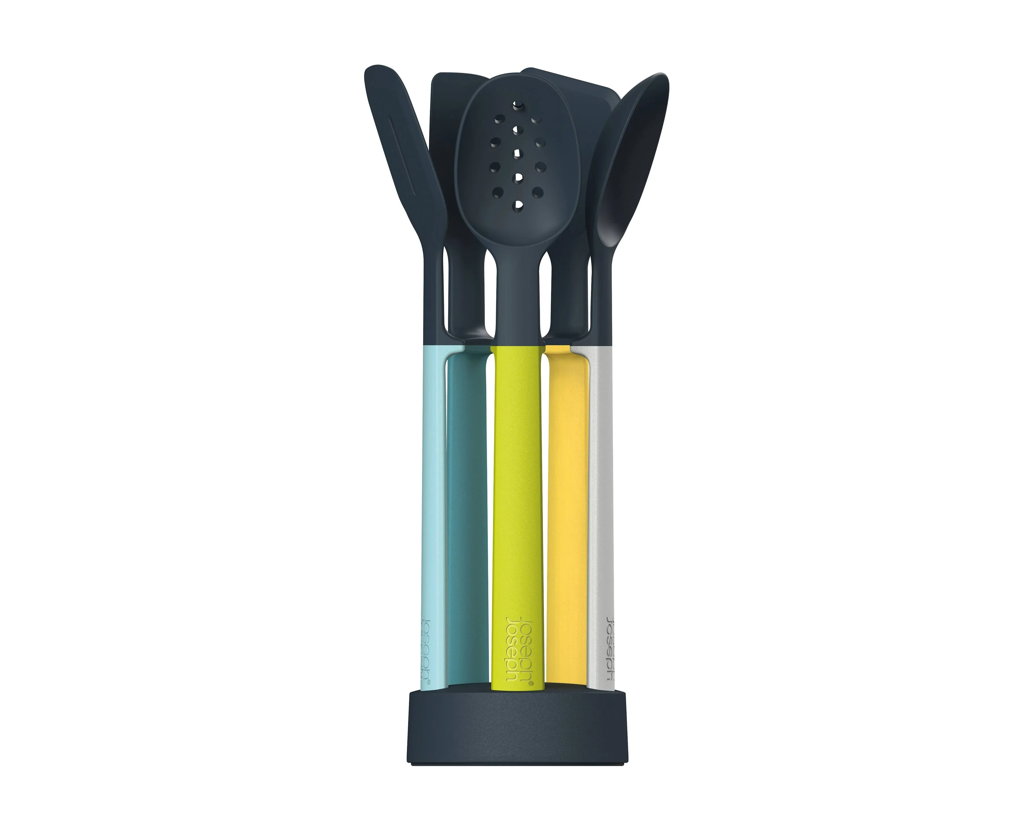 Joseph Joseph Elevate Silicone Kitchen Utensil Set with Compact Storage Stand, 5-piece, Opal