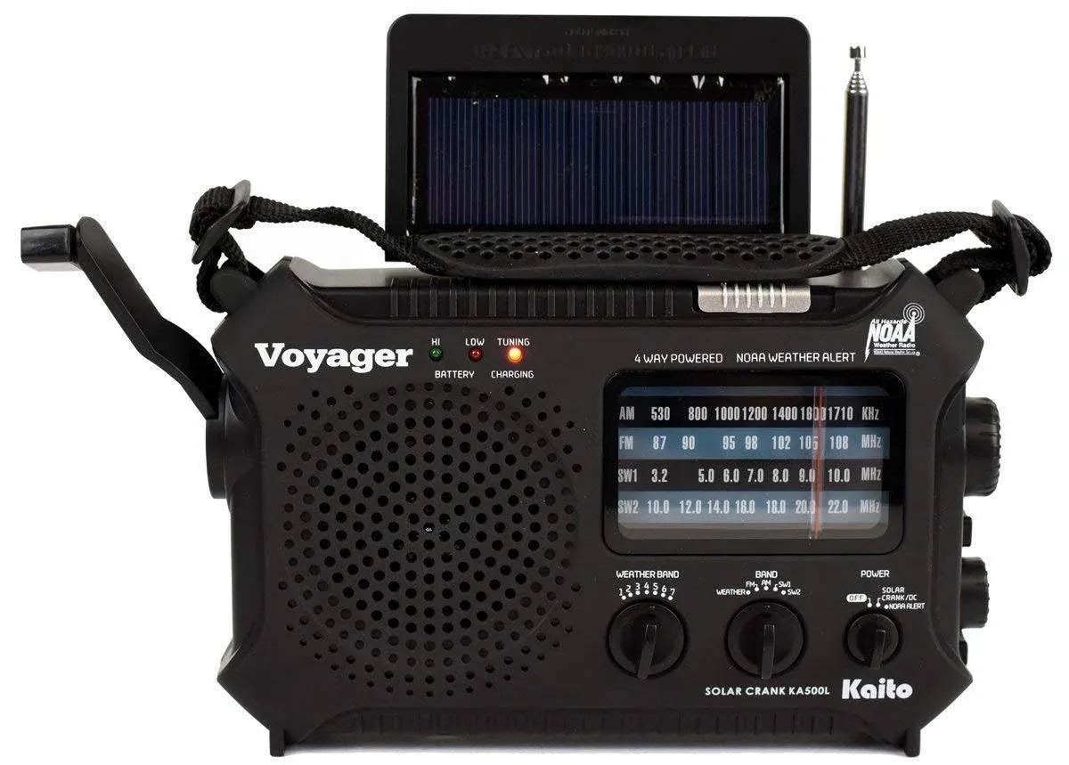 Kaito Ka500 5-Way Powered Emergency AM/FM/SW NOAA Weather Alert Radio with Solar