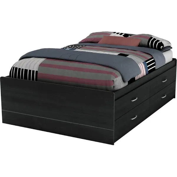 South Shore Cosmos Full Captain Bed, 54'' With 4 Drawers, Black Onyx - Transitional - Kids Beds - by South Shore Furniture | Houzz