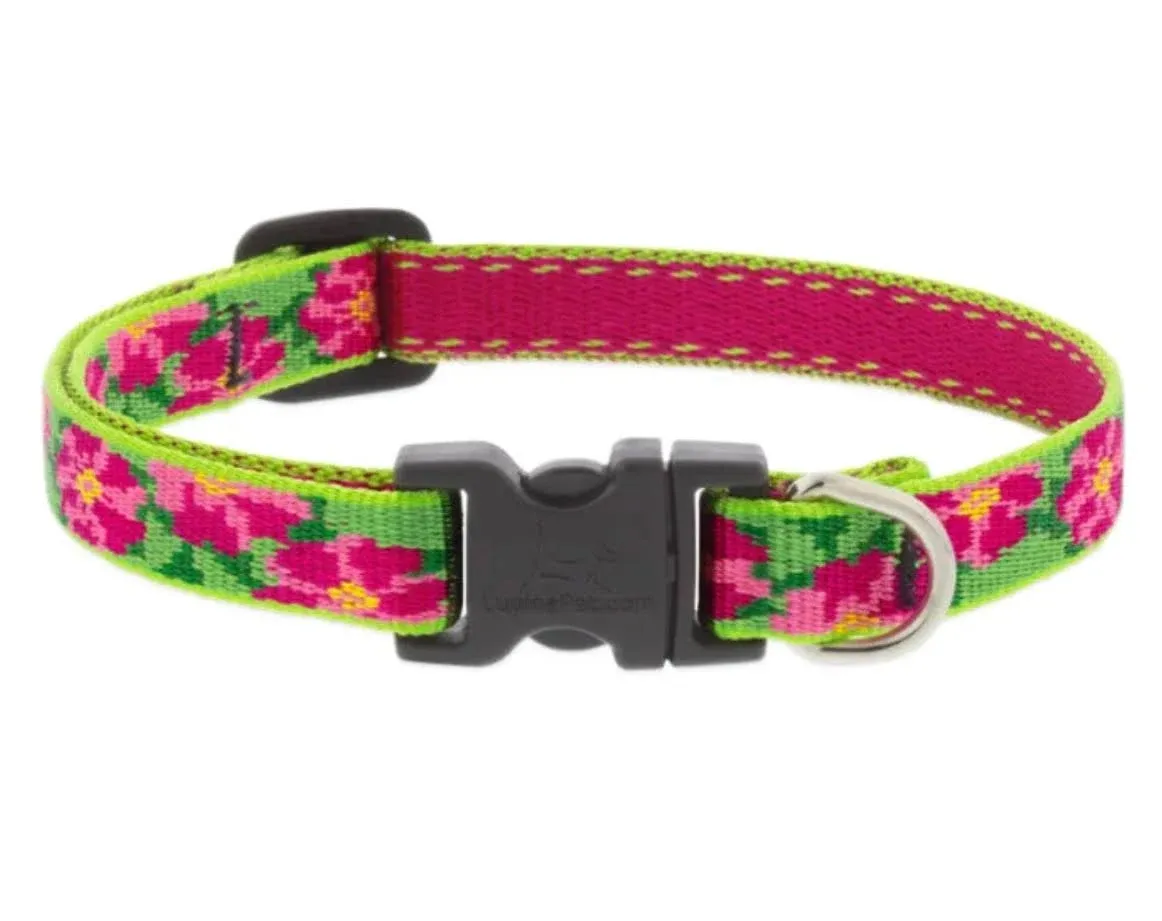 Lupine Pet - Collar Nylon Adjustable Petunias 1" x 12-20"