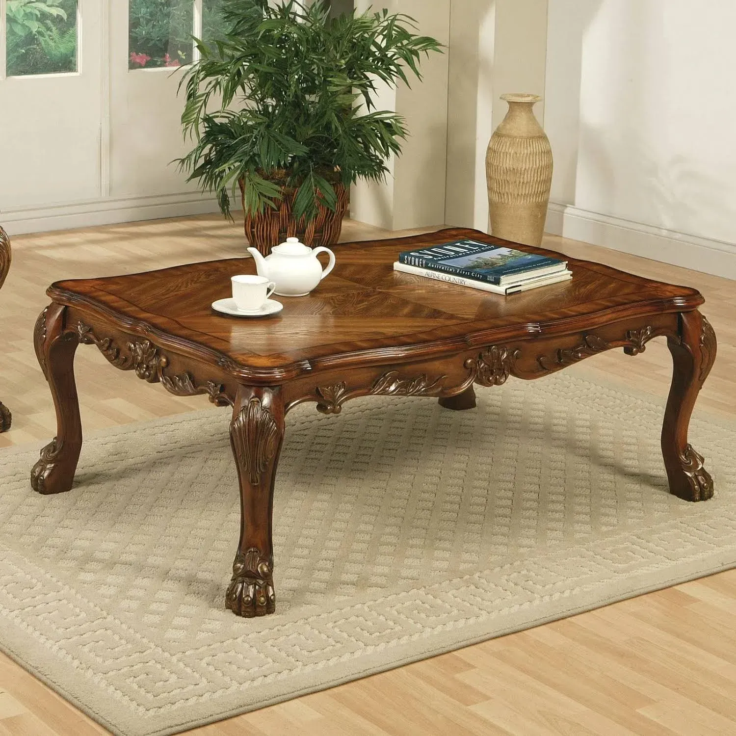 Acme Furniture Dresden Coffee Table, Cherry Oak