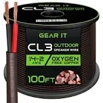 GearIT 14/2 Speaker Wire (100 Feet) 14AWG Gauge, Brown 2-Conductors / Outdoor Direct Burial in Ground / in Wall / CL3 CL2 Rated - OFC Oxygen-Free