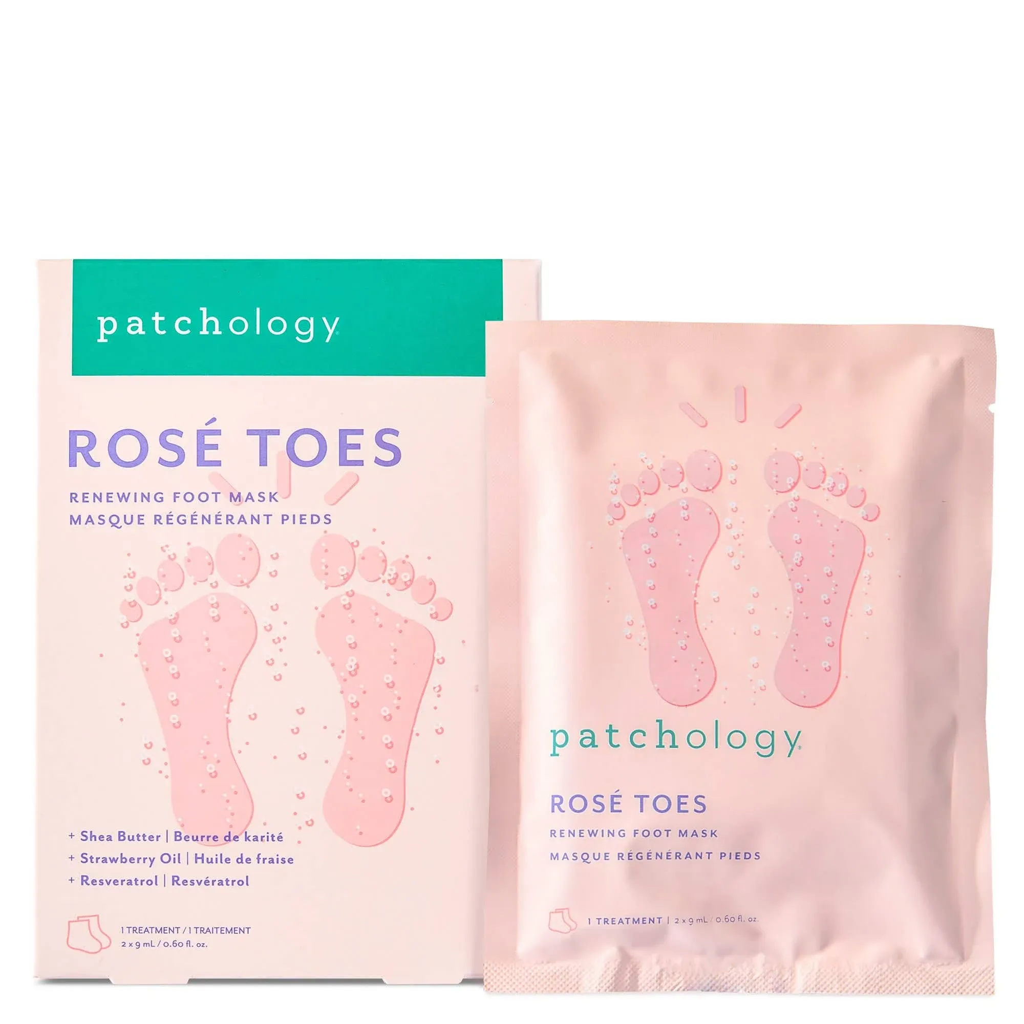 Patchology Rosé Toes Renewing Foot Mask