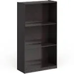 Furinno 99736DBR Basic 3-Tier Bookcase Storage Shelves, Dark Brown