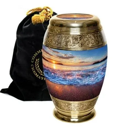 Sunset Cremation Urn for Ashes Adult Male & Female Personalized Cremation Urns for Human Ashes Adult Female Decorative Urns for Ashes - Beautifully Handcrafted Large Urn for Ashes for Women & Men