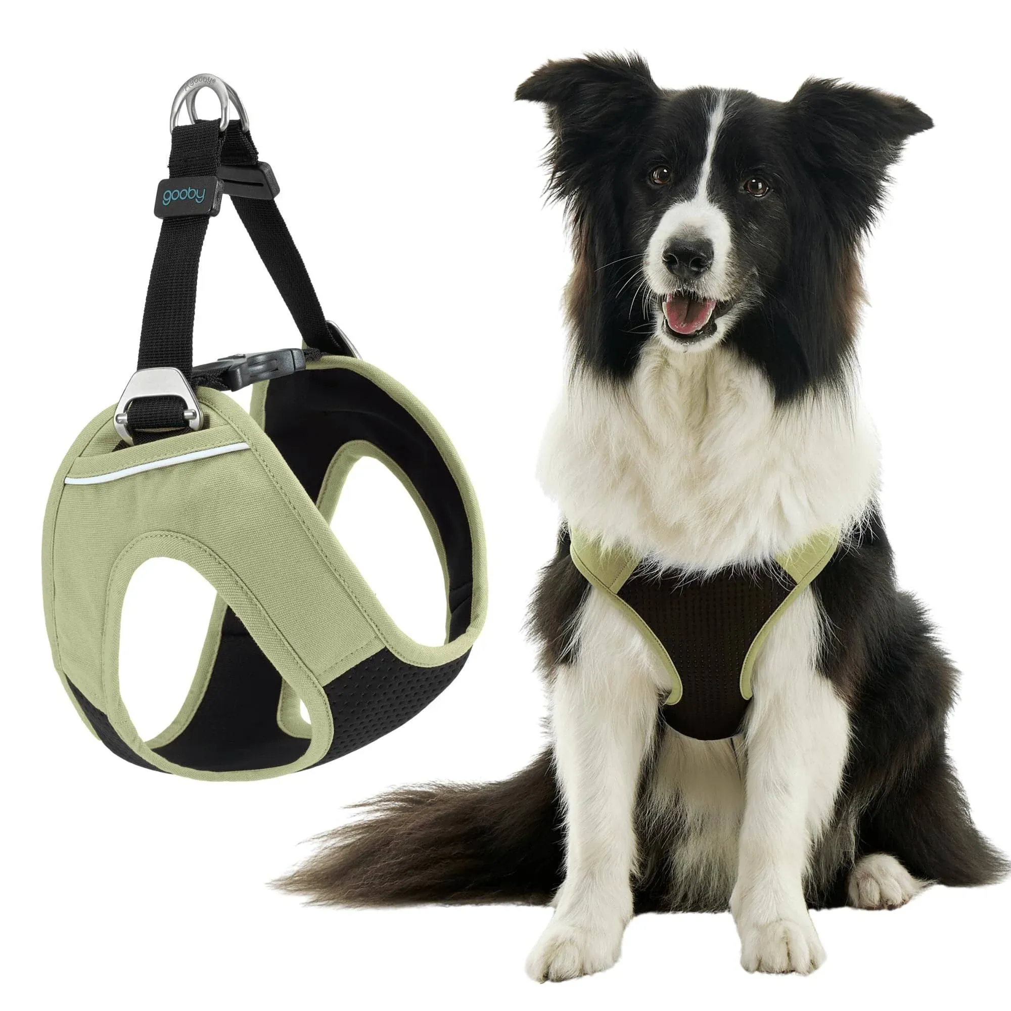 Gooby Escape Free Easy Fit Plus Harness - Portland Green, Large - Safe and Escape Free Dog Harness for Small Dog and Medium Dog