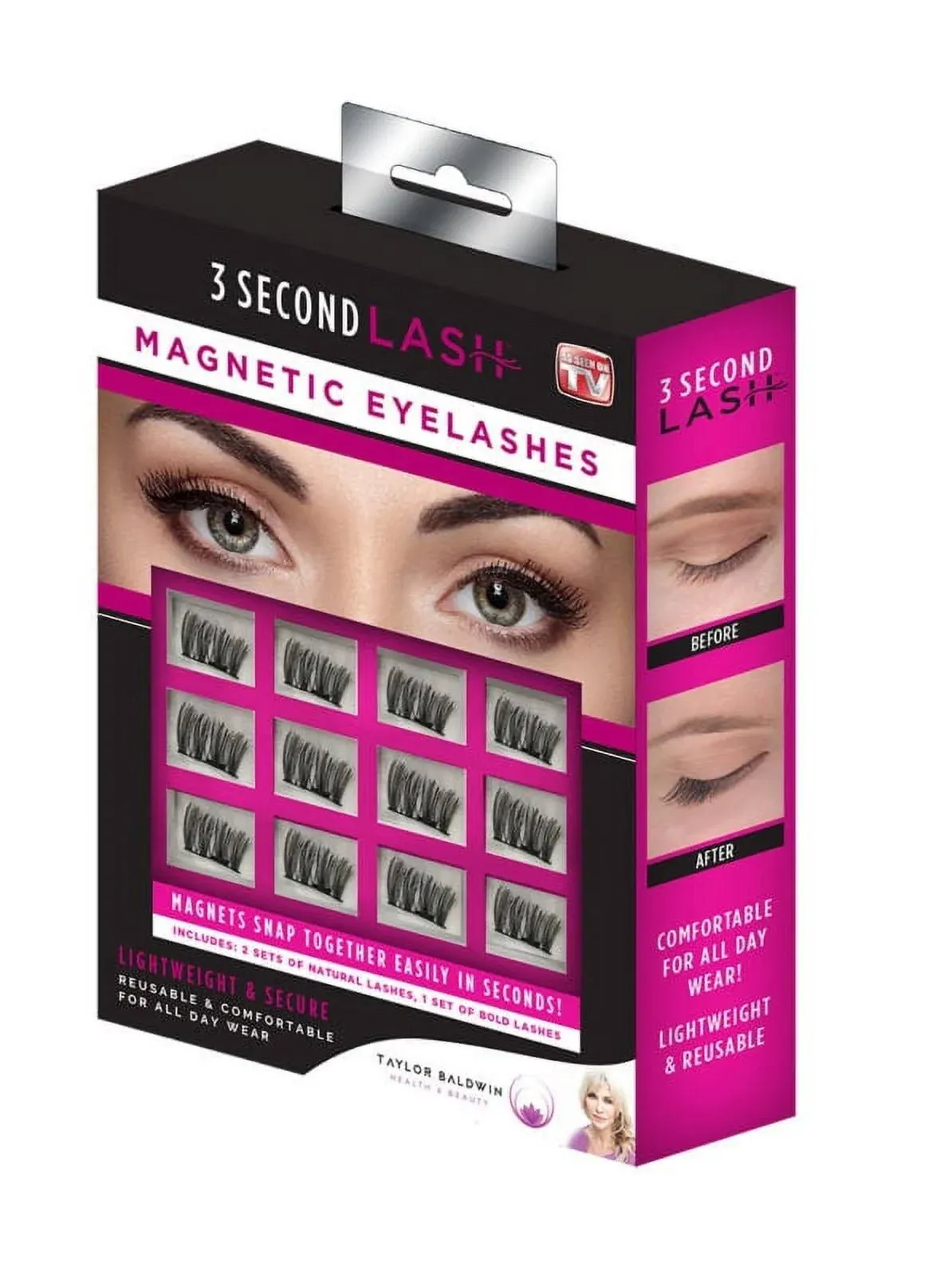 False Eyelashes As Seen on TV 3 Second Lash Magnetic  Natural &amp; Bold Lightweight