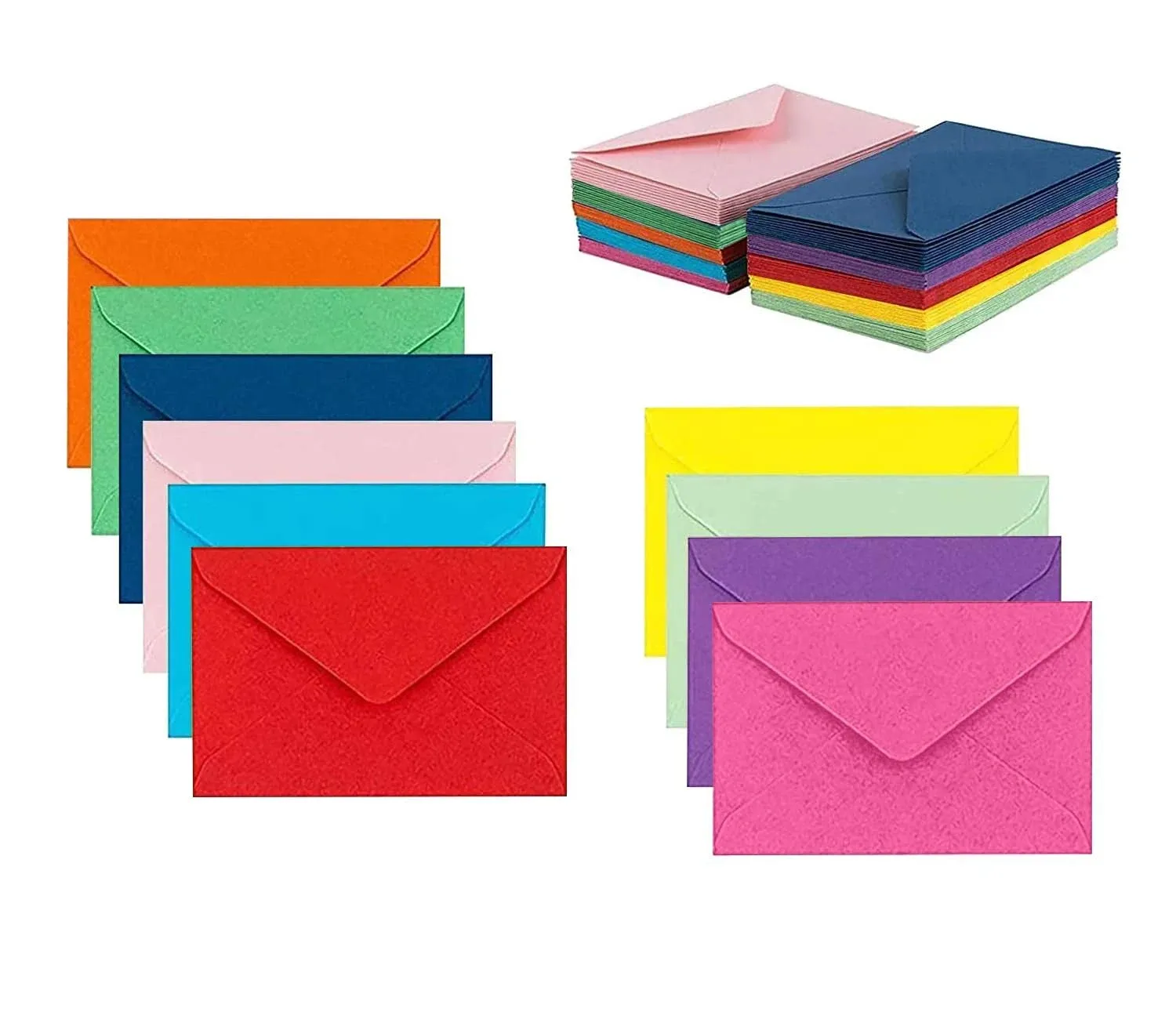 Colorful Self-Seal Envelopes 5" x 7" Assorted Colors Bulk Pack Envelopes for Invitations, Birthday, Graduation, Baby Shower, Greeting Card… (50)