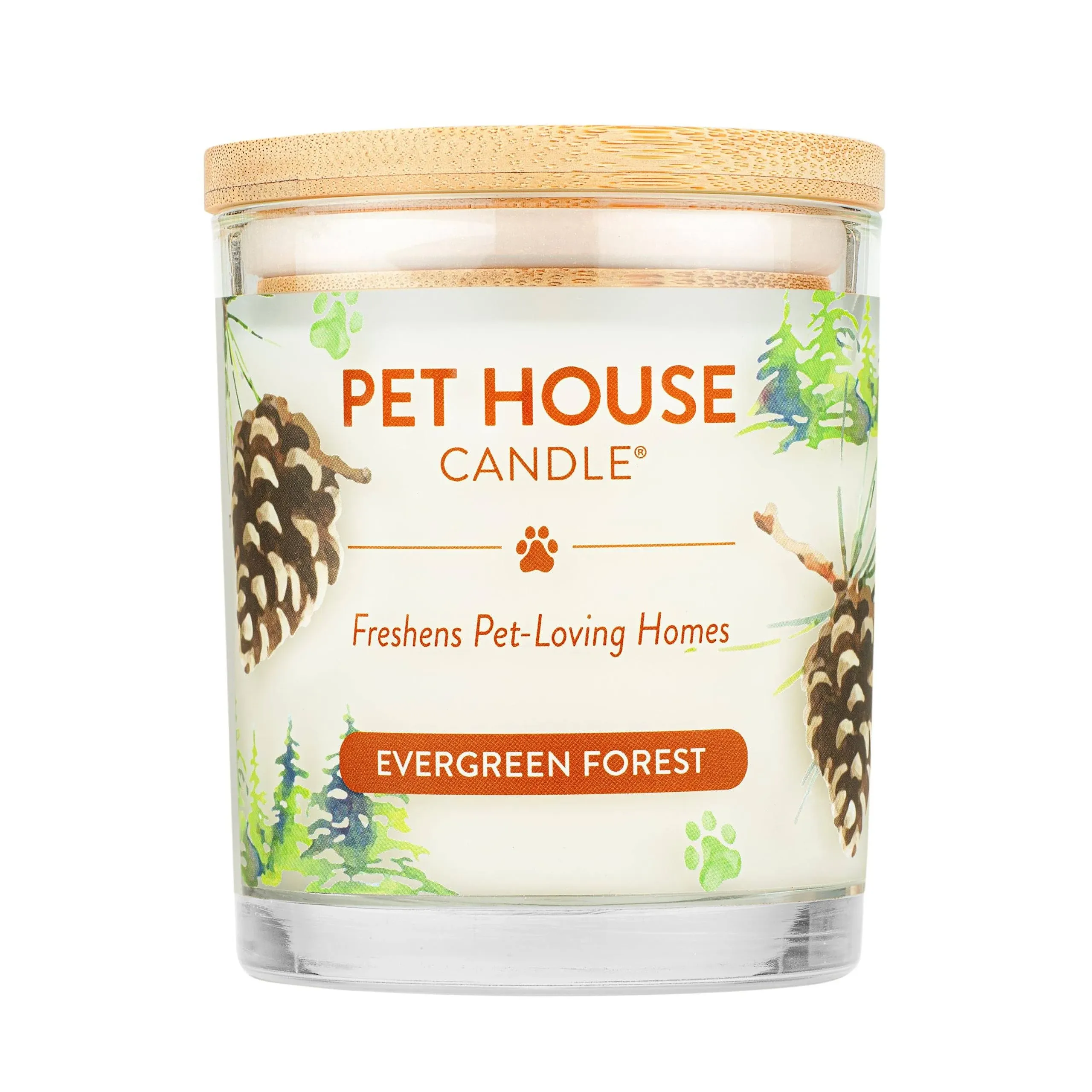 Evergreen Forest Pet House Candle: Pet Odor Candle 100% Natural Wax