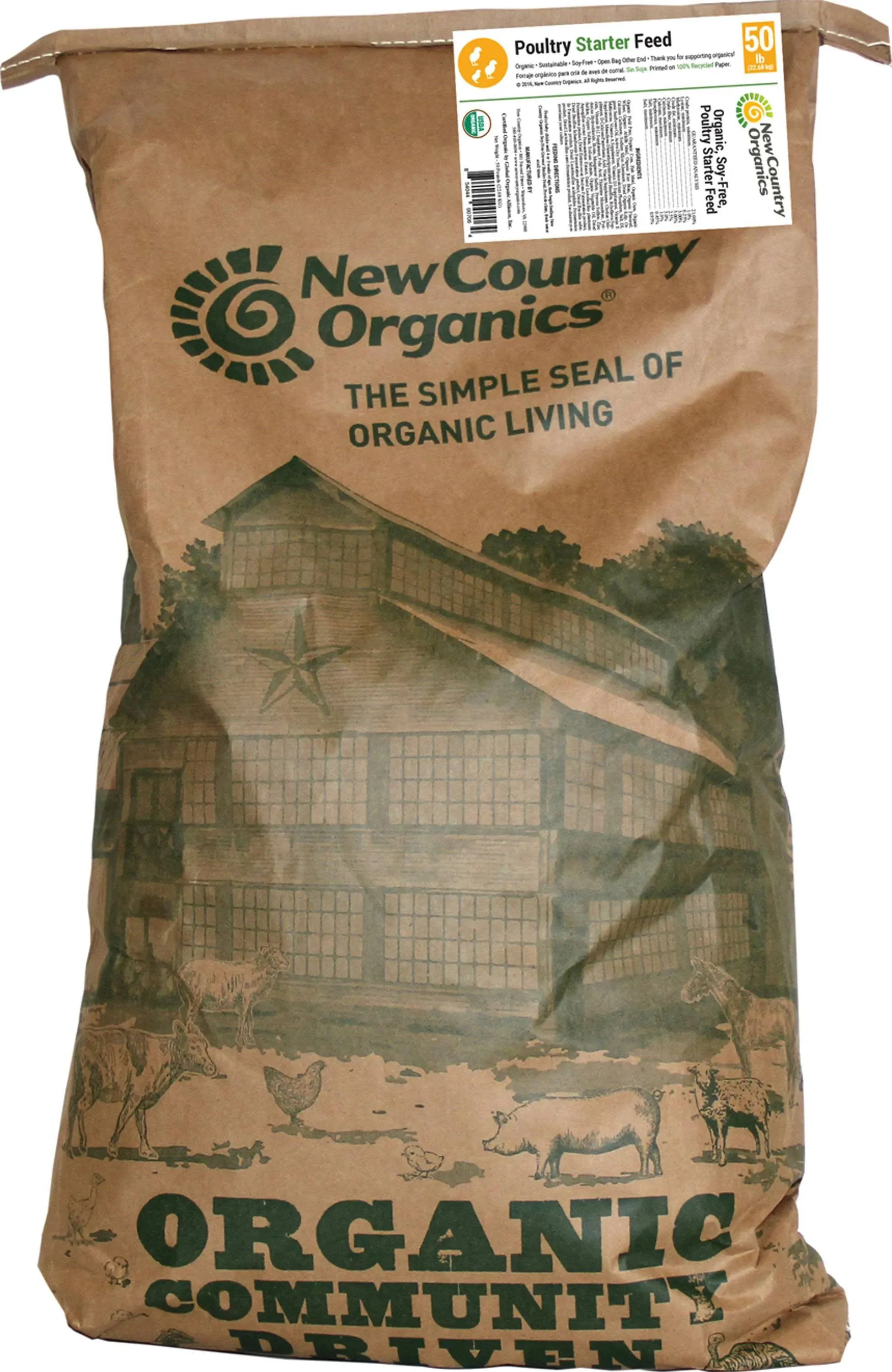 New Country Organics - Certified Organic Corn-Free Layer Feed 50 lb