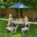 Kidkraft Wooden Octagon Table & Umbrella Set, Kids’ Outdoor Furniture, Ages 3-8, Amazon Exclusive