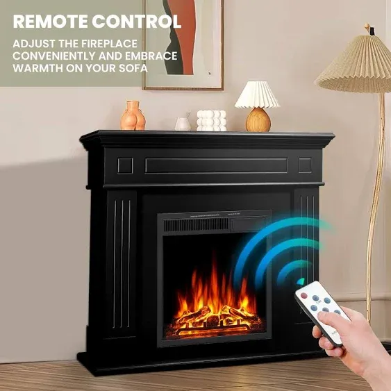 Auseo Electric Fireplace Mantel Package