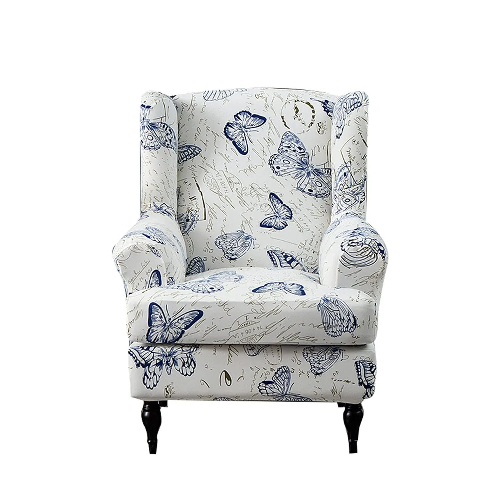 NILUOH Wing Chair Slipcovers 2 Pieces Stretch Spandex Wingback Chair Covers S...