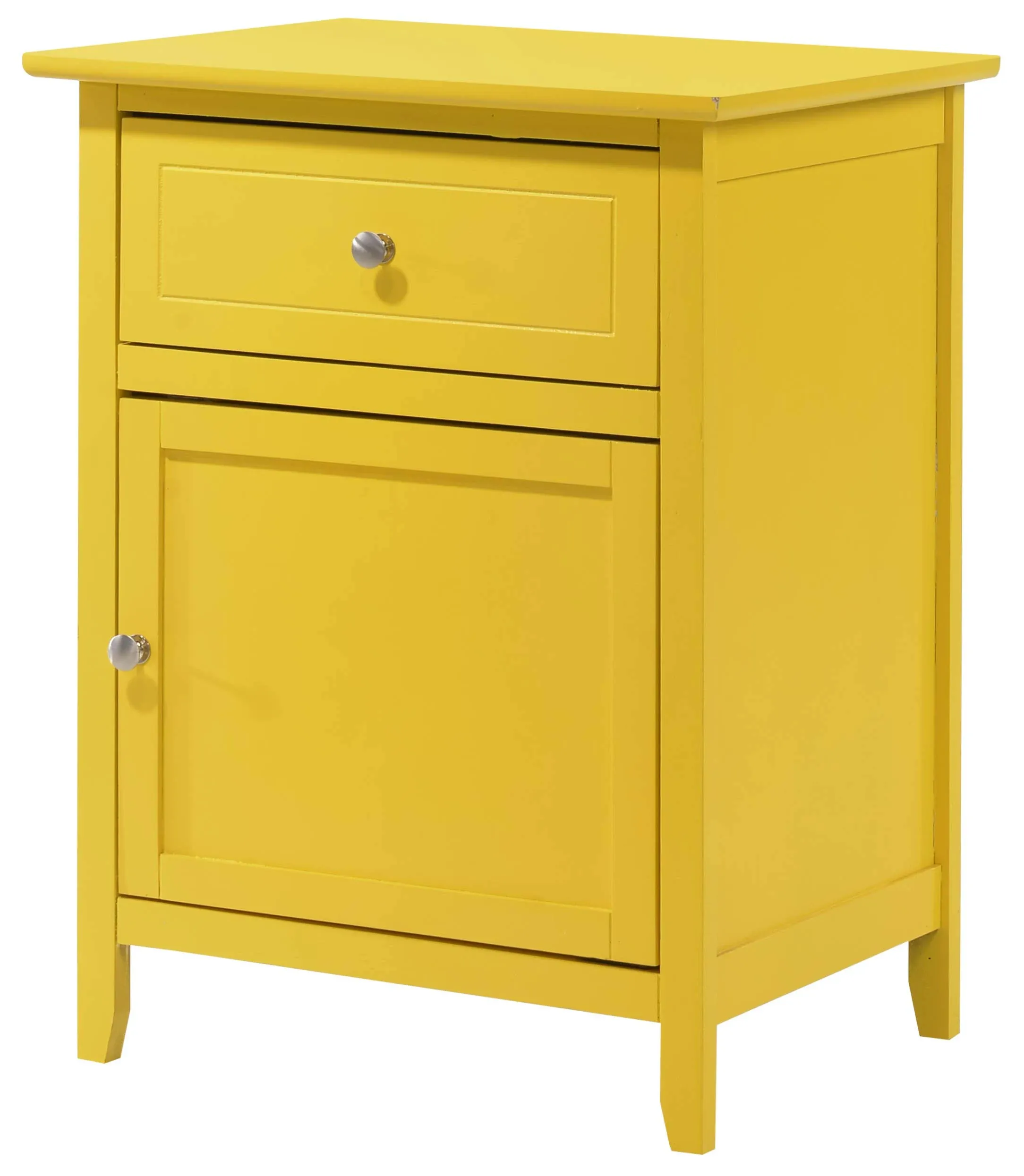 Glory Izzy G1402-N 1 Drawer /1 Door Nightstand , Yellow G1402-N