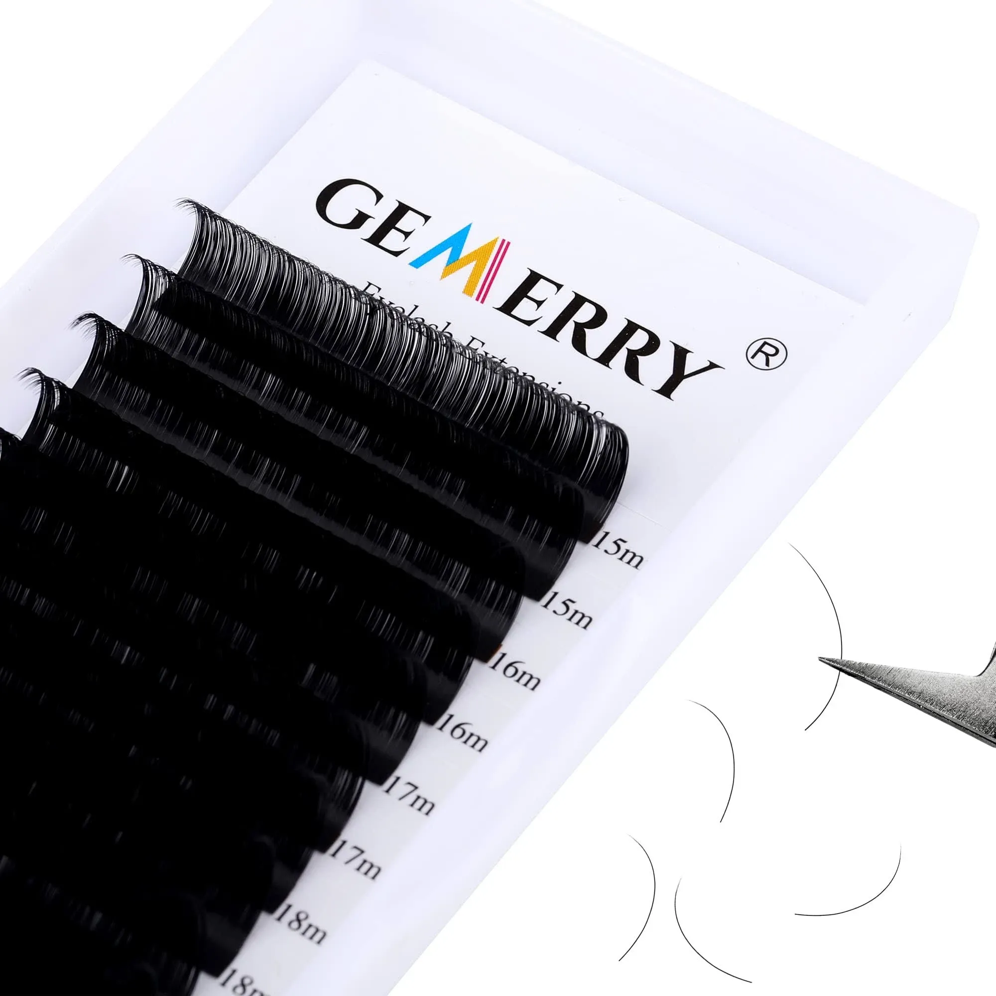 Individual Lash Extensions 15-20mm Mixed Long Lashes 0.05 D Curl Classic Eyelash Extensions Matte Black Single Eyelashes Supplied by GEMERRY (0.05-D, 15-20mm Mix)