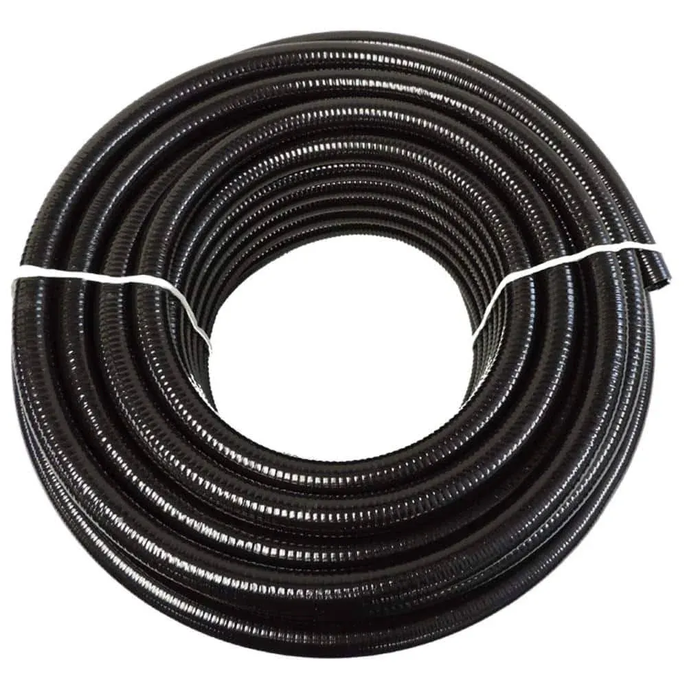 HydroMaxx 100 Feet x 1 Inch Black Flexible PVC Pipe, Hose and Tubing for Koi Ponds, Irrigation and Water Gardens.