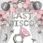 Last Disco Bachelorette Party Balloon Kit Sliver Pink Silver 