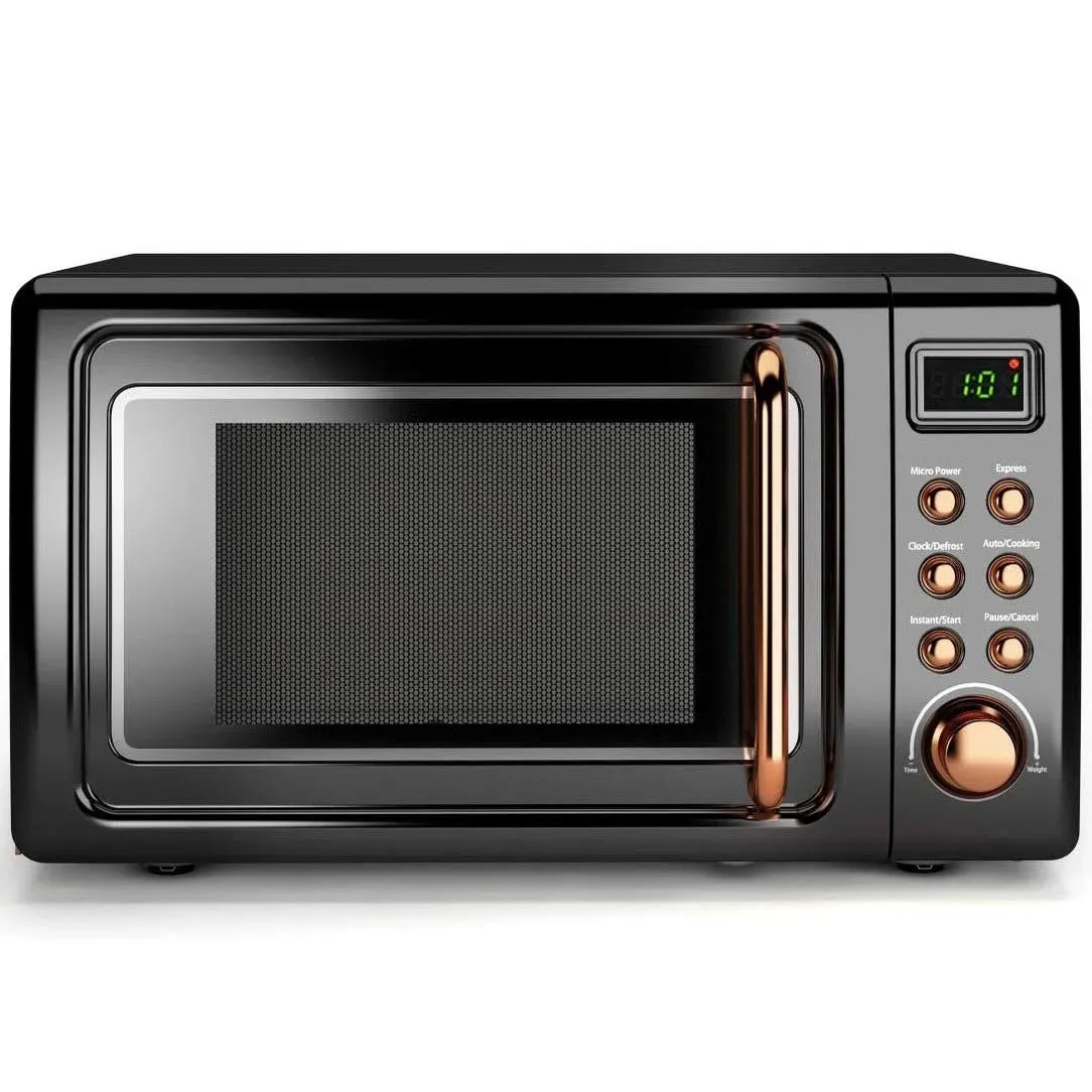 Costway 0.7Cu.ft Retro Countertop Microwave Oven 700W LED Display