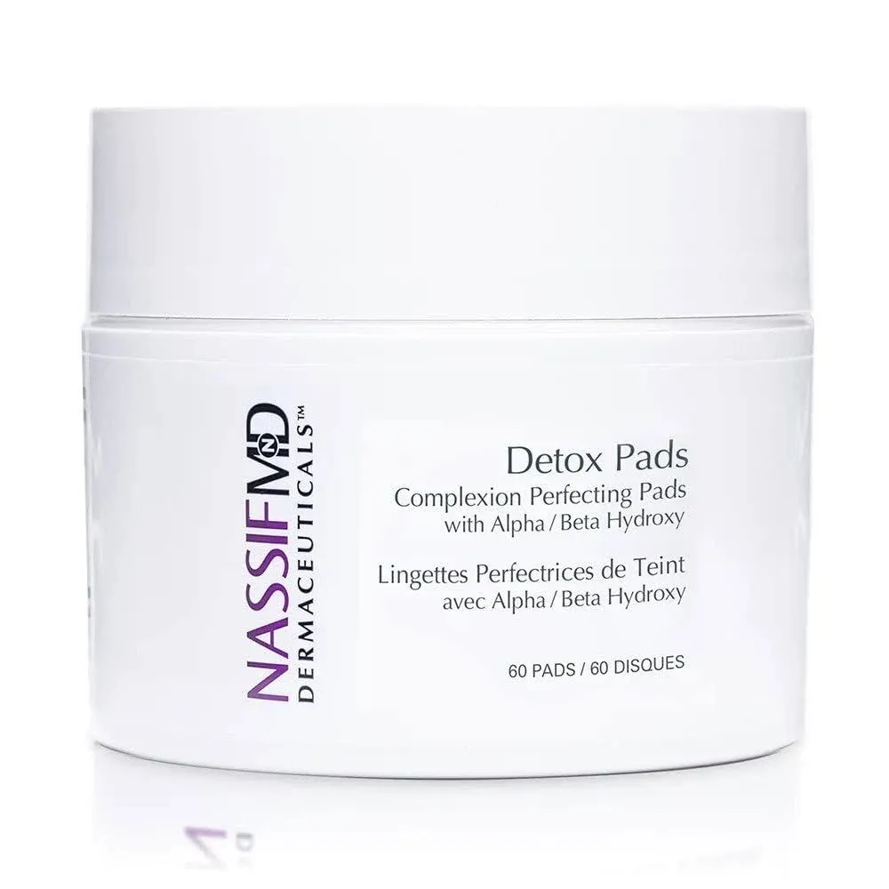 NassifMD Detox Pads Facial Radiance Pads, Glycolic Acid Pads, Face Exfoliatin...